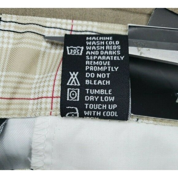 Pebble Beach Performance Size 10 Long Beige Plaid Shorts, Lightweight Polyester - Picture 10 of 11
